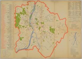 1965 A fővárosi autóbuszüzem vonalhálózati térképe, 68×48 cm