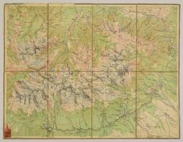 1930 Magas-Tátra, vászontérkép, kiadja a M. Kir. Állami Térképészet, 53×40 cm