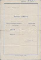 1951 Bp., Belügyminisztérium által kiadott kinevezési okmány rendőr hadnagy számára
