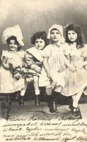 1904 Four little girls (EK)