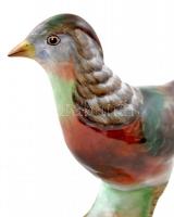 Bodrogkeresztúri  fácán, kézzel festett mázas kerámia, jelzett, hibátlan, h:32 cm, m:16 cm