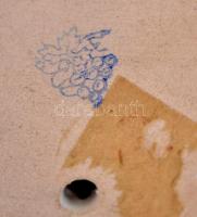 Bodrogkeresztúri  fácán, kézzel festett mázas kerámia, jelzett, hibátlan, h:32 cm, m:16 cm