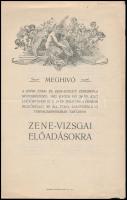 1902-1948 Győri Zeneegyleti Zeneiskola meghívói, programjai, 5 db