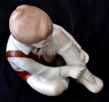 Aquincumi cipőfűző kisfiú, kézzel festett, jelzett, hibátlan, m: 11 cm