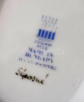 Zsolnay furulyázó pásztor, kézzel festett, jelzett, hibátlan, m:24 cm