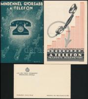 cca 1930 3 db régi telefon reklám nyomtatvány és reklám levelezőlap
