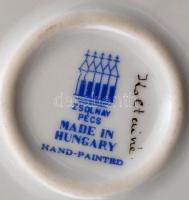 Zsolnay libatömő lány, kézzel festett, jelzett, hibátlan, m:16 cm