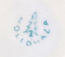 Hollóházi virág mintás váza, matricás, jelzett, kopott, m: 15 cm