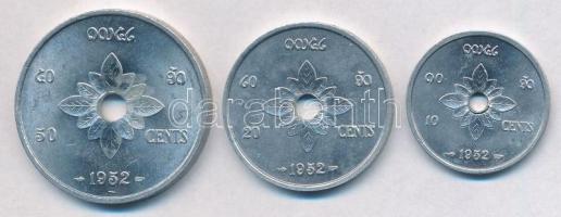 Laosz 1952. 10c Al + 20c Al + 50c Al T:1-
Lao 1952. 10 Cents Al + 20 Cents Al + 50 Cents Al C:AU