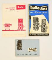 cca 1930-1960 3 db Rolleiflex katalógus, ismertető