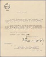 1932 Bethlen Gábor Szövetség társelnökének levele Folkusházy Lajosnak (1868-1939), a BSZKRT vezériga...