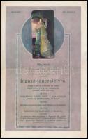 1911 Szecessziós dekoratív meghívó pozsonyi (Felvidék) jogász táncestélyre, kiadja Kner Nyomda, hajtott, 2p