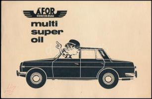 cca 1968-1970 ÁFOR multi super oil reklámterv, tusrajz