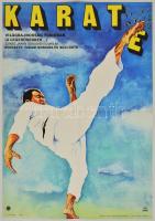 1977 Karate világbajnokság Tokióban, sportdokumentumfilm plakát, hajtott, 58×40 cm
