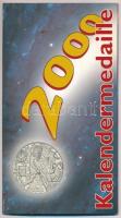 Ausztria 2000. Naptárérem, jelzett Ag emlékérem, karton díszlapon (26g/0.900/40mm) T:PP kis patina
...