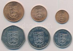 Jersey 1981. 1/2p-50p (6xklf) T:1- Jersey 1981. 1/2 Penny - 50 Pence (6xdiff) C:AU