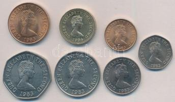 Jersey 1983. 1/2p-50p (6xklf) + 1994. 1Ł T:1-
Jersey 1983. 1/2 Penny - 50 Pence (6xdiff) + 1994. 1 ...