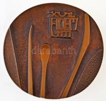 1977. "XVII. FIdem 1977 / Budapest" kétoldalas Br plakett (82mm) T:1-,2