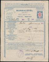 1917 Marhalevél 12f illetékbélyeggel