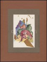 1921 Franz Marc (1880-1916): 4 db színes klisé, papír, a kis példányszámú német expresszionista Geni...