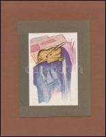 1921 Franz Marc (1880-1916): 4 db színes klisé, papír, a kis példányszámú német expresszionista Geni...