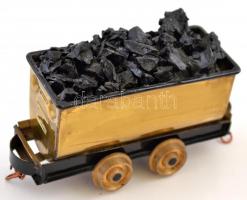 Vasúti fém csille, szénnel, vasútmodell, 6x11 cm