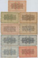 1946. 10.000-100.000.000AP (9x) közte fordított címeres és sorszám nélküli változatok is T:III,III-