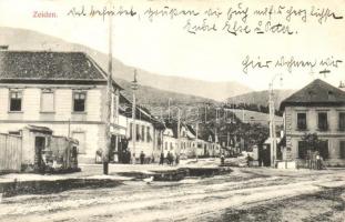 1915 Feketehalom, Zeiden, Codlea; Fő utca. Martin Metter kiadása / main street