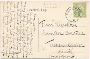 1915 Feketehalom, Zeiden, Codlea; Fő utca. Martin Metter kiadása / main street