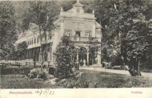 1917 Menyháza, Moneasa; fürdőház. Illés Albert kiadása / spa