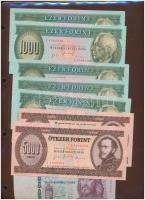 Vegyes papír és fémpénz gyűjtemény, rendkívül tartalmas forint résszel közte nagy számban 500, 1000 ...