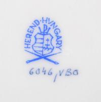 Herendi Viktória mintás porcelán bonbonier, kézzel festett, jelzett, hibátlan, m: 7 cm, d: 12 cm