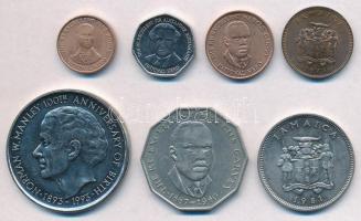 Jamaica 1973-1995. 1c-5$ (7xklf) T:1-,2 Jamaica 1973-1995. 1 Cent - 5 Dollars (7xdiff) C:AU,XF