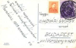 Munkács, Mukacevo, Mukacheve; városi mozi / Mestské kino / city cinema  "1938 Munkács visszatér...