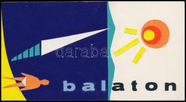 1965 Balaton - reklámkiadvány, címoldalterv, kollázs, 19,5×10,5 cm