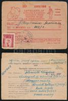 1947 Hadifogoly dokumentumok, 5 db (zsebkönyv, levelezés, orvosi lap, utazási utalvány)