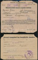 1947 Hadifogoly dokumentumok, 5 db (zsebkönyv, levelezés, orvosi lap, utazási utalvány)