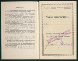1937 A párkányi (Felvidék) Földműves Kölcsönös Pénztár tagsági könyve magyar és szlovák nyelven, szé...