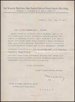 1915 Bp., Az Oroszok Betörése Által Sújtott Sárosi Népet Segítő Bizottság által művész-sorsjátékra felajánlott műtárgyakat megköszönő 2 db levél, a bizottság elnökének és titkárának aláírásával