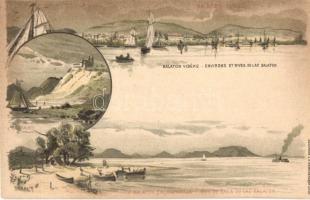 1899 Balaton vidéke, Balatonfüred, Zalai part, Tihany, Ezredéves Országos Kiállítás barna 2kr Ga. litho s: Dörre