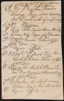 1794 A gyömrői Wartensleben grófi uradalom kis pincéjében maradott borok specifikációja, lista elsősorban Tokaji borokkal, 3 kézzel írt oldal