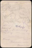 1916 A m. kir. 313. honv. gyalogezred tisztikarának karácsony esti étlapja a frontról, tisztek aláír...