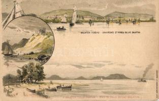 1899 Balaton vidéke, Balatonfüred, Zalai part, Tihany, Ezredéves Országos Kiállítás barna 2kr Ga. litho s: Dörre (EB)