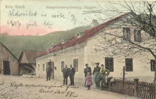 Dürnbach bei Waldegg (Hohe Wand), Stangelsteinweg-Einstieg (Nazwirt), Jgnatz Schönthalers Gasthaus Zum Naz Wirt / guest house