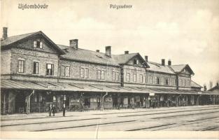 Újdombóvár, Dombóvár; vasútállomás. Bruck Sándor kiadása / Bahnhof / railway station (fa)