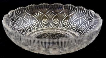 Isten áldd meg a magyart feliratú üvegtálka, angyalos, koronás Kossuth-címerrel, d: 12 cm