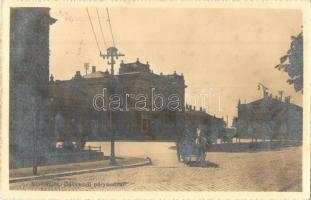 1913 Sopron, Délivasúti pályaudvar, vasútállomás, lovaskocsi , photo (EK)