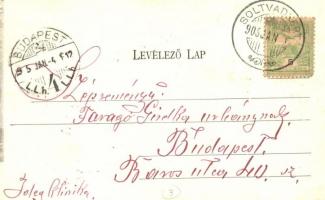 1905 Soltvadkert, utcakép és zsinagóga, Stern Mór üzlete és saját kiadása. Nagyon ritka! / synagogue...