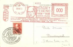 Kölcsey Ferenc 100 éve halt meg, Himnusza örökké él! Centenárium, a hátoldalon 'A vármegyei tis...