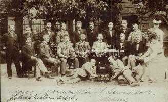 1900 Vága, Váhovce; sakkverseny a résztvevőkkel / chess game with the players. group photo (EK)